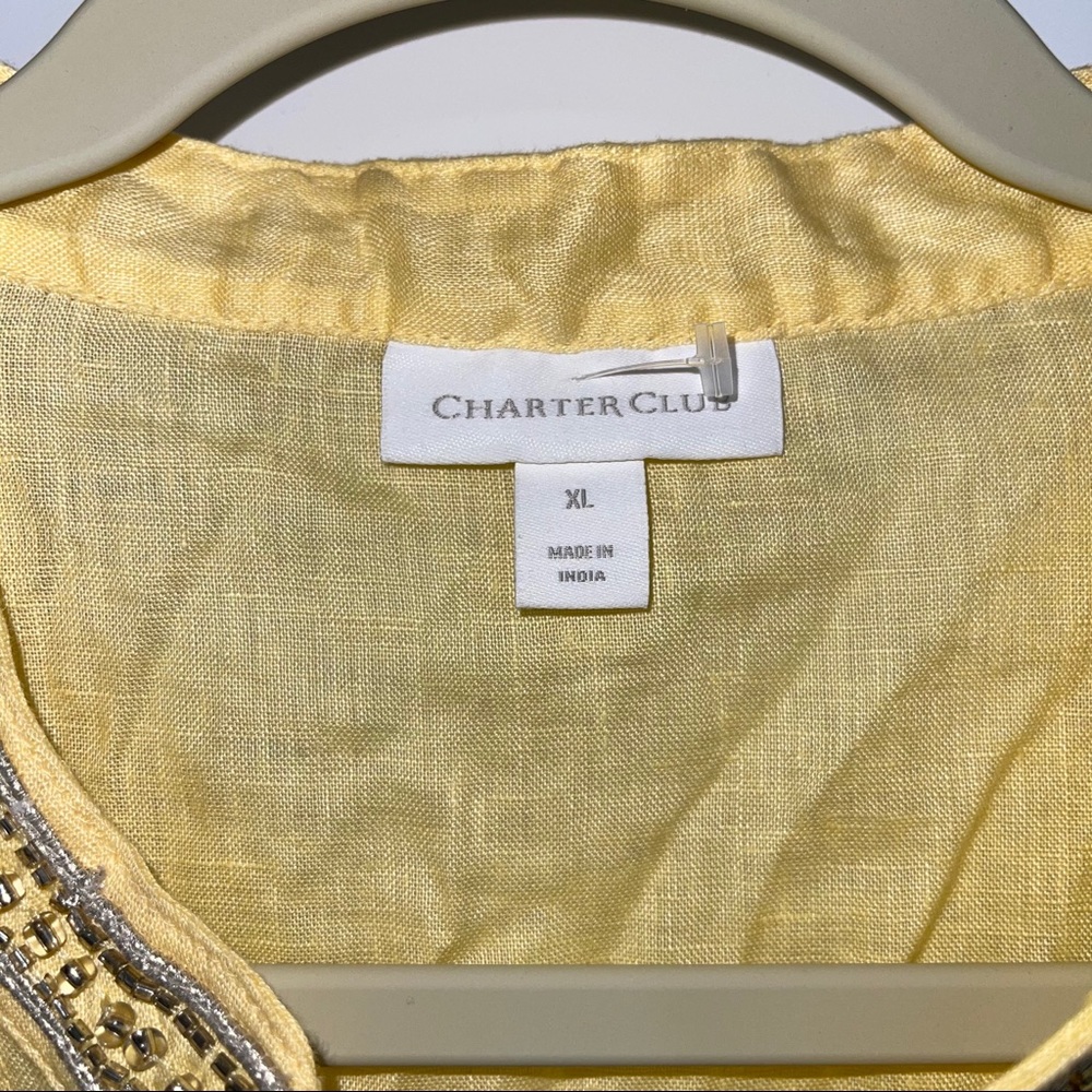 CHARTER CLUB LIGHT YELLOW 3/4 SLEEVE PULLOVER XL - Picture 2 of 7
